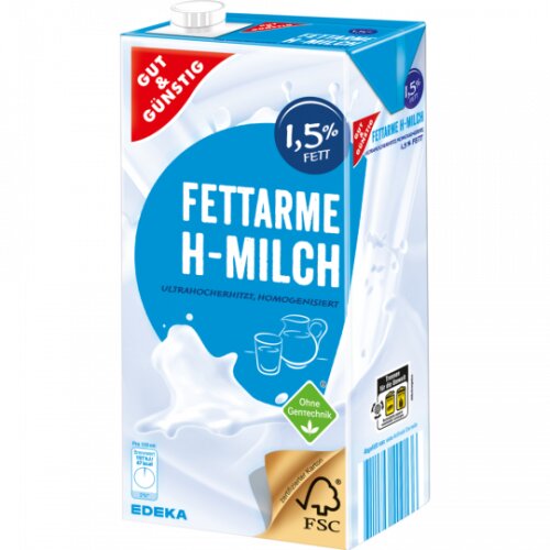 Gut & Günstig H-Milch 1,5% 1l VLOG